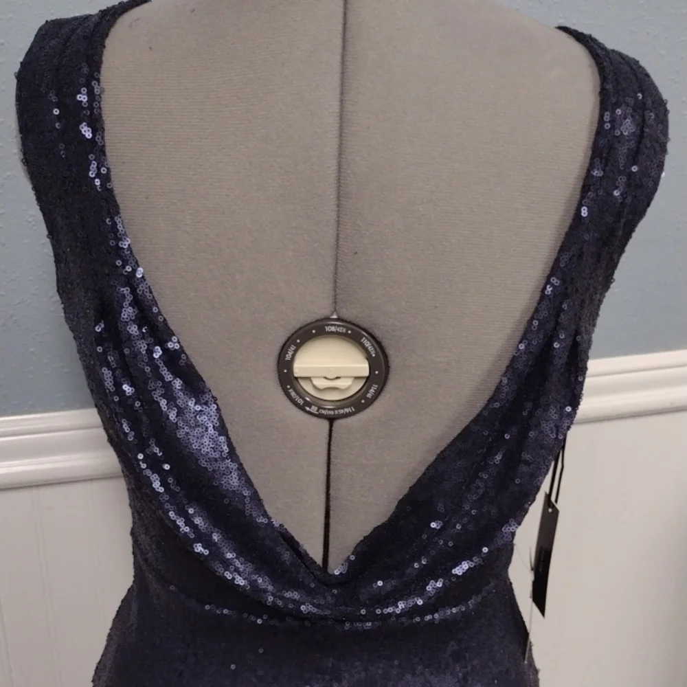 Lulu's Navy Sequin Mini Dress, Wedding Guest, Party Dress, Formal. - Picture 4 of 16